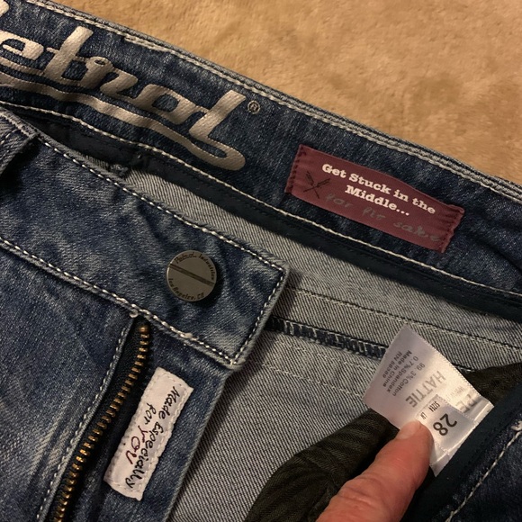 💙 Petrol Blue Boot Cut Jeans with Embellished Pockets 💙 - Picture 8 of 9